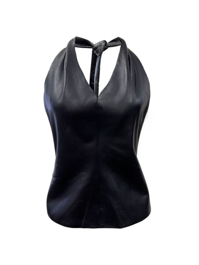 As By Df Women's Cassidy Recycled Leather Top In Black