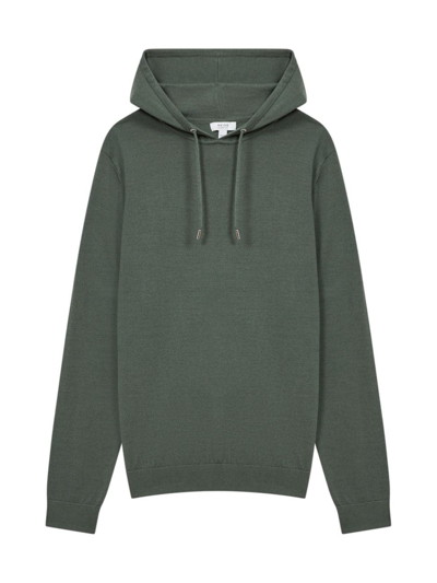 Reiss Holland Wool Hoodie In Ivy Green