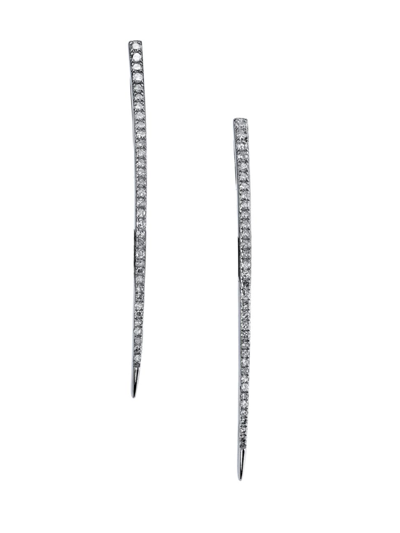 SHERYL LOWE WOMEN'S SPIKE STERLING SILVER & 0.36 TCW DIAMOND LINEAR DROP EARRINGS