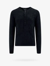 Dolce & Gabbana Grandad Neck Top In Virgin Wool In Black