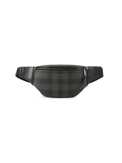 Burberry Cason Check-print Belt Bag In Charcoal