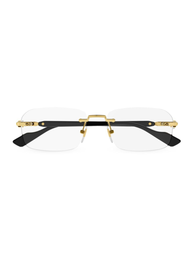 Gucci Men's 125th Street 55mm Rimless Optical Glasses In Gold