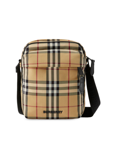 Burberry Freddie Vintage Check Crossbody Bag In Beige