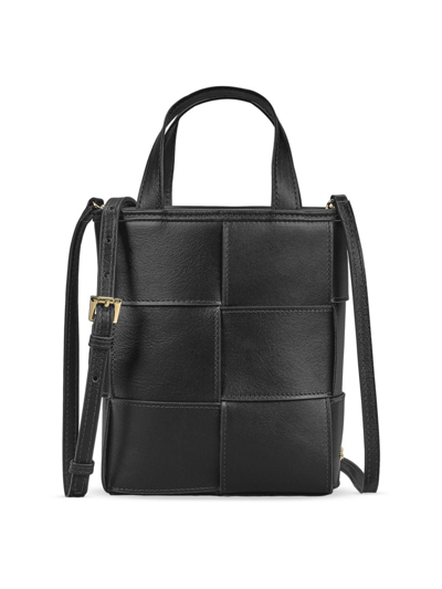 Gigi New York Women's Mini Chloe Leather Shopper Tote Bag In Black