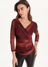 Dkny Surplice Mesh Top In Bricklane