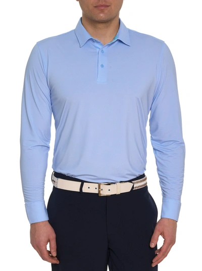 Robert Graham Alastor Long Sleeve Performance Polo In Navy