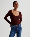 Ag Jaxon Rib T-shirt In Dark Plum