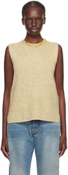 Guest In Residence Tri Rib Cashmere Vest In Beige