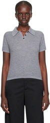 Guest In Residence Gray Shrunken Polo In Steel