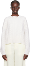 GUEST IN RESIDENCE WHITE CABLE SWEATER