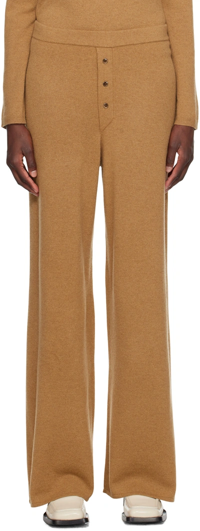 Guest In Residence Everywear Cashmere Knit Relaxed Pants In Almond
