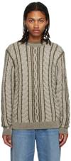 GUEST IN RESIDENCE BEIGE TRUE CABLE SWEATER