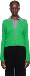 GUEST IN RESIDENCE GREEN STEALTH CARDIGAN