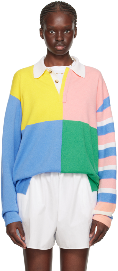 Guest In Residence Oversized Color-block Cashmere Sweater In Vino Combo
