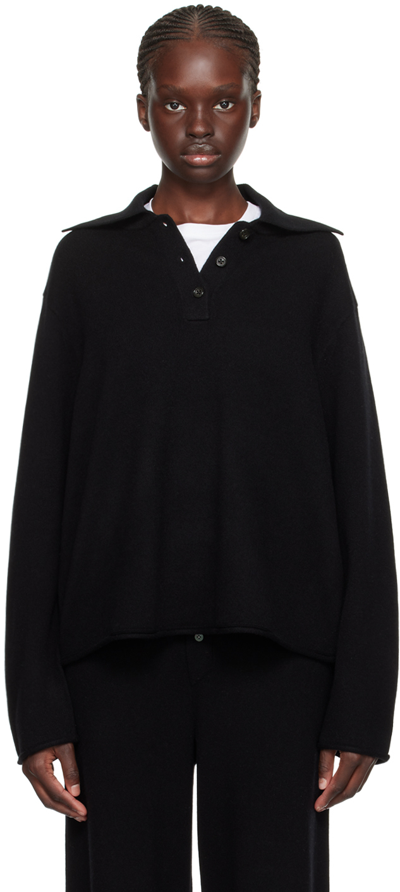 Guest In Residence Everyday Cashmere Polo In Black