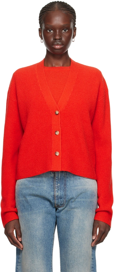 Guest In Residence Ssense Exclusive Red Cardigan In Cherry