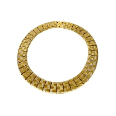 Anisa Sojka Chunky Woven Necklace In Gold