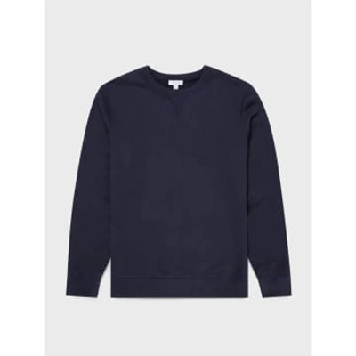 Sunspel Loopback Sweatshirt In Navy In Blue