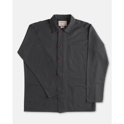 Uskees Men's Grey 3001 Buttoned Overshirt – Charcoal