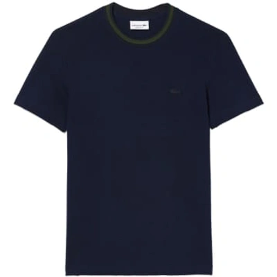 Lacoste Paris Stretch Pique T-shirt Th1131 In Blue