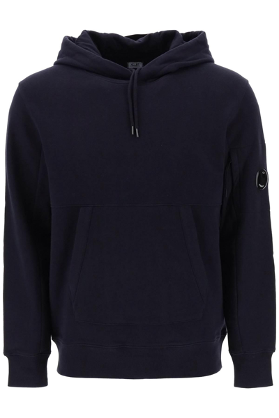 C.p. Company Hoodie In French Terry In Blue