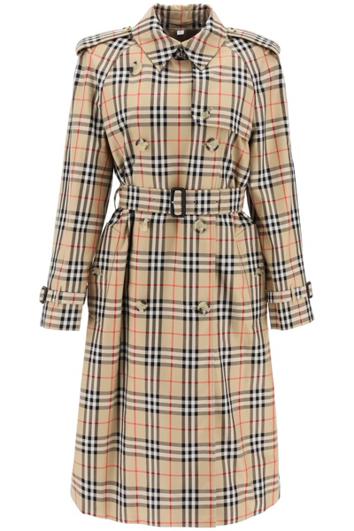 BURBERRY CHECK TRENCH COAT