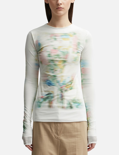 Loewe Blurred Printed Top In White_multicolor
