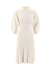 Chloé Ivory Stretch Wool Blend Dress In White