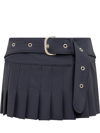 Off-white Belted Mini Skirt In Cobalt Blue
