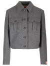 Kenzo Logo Patch Jacket Casual Jackets, Parka Gray In Grey