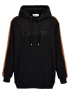 Lanvin Embroidered-logo Cotton Hoodie In Black