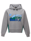 Moncler Men's Logo-printed Hoodie In Gray