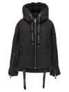 Khrisjoy Black Down Jacket With Branded Drawstring In Black