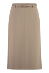 Peserico Stretch Pencil Skirt In Beige