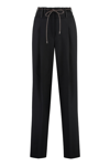 Peserico Women's Wool Blend Trousers In Black