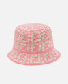 Fendi Ff Woven Motif Bucket Hat In Pink