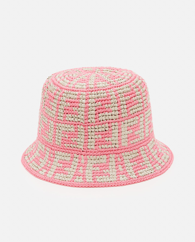 Fendi Ff Woven Motif Bucket Hat In Pink Dalia