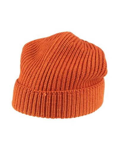 Filippo De Laurentiis Man Hat Orange Size Onesize Merino Wool