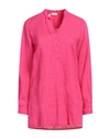 Rossopuro Woman Blouse Fuchsia Size Xs Linen In Pink