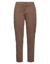 Berwich Woman Pants Khaki Size 10 Cotton, Lyocell, Elastane In Brown