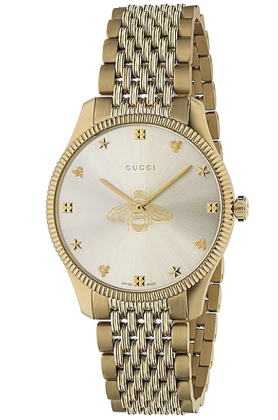 Gucci Bee Watch In Yellow Gold & Silver