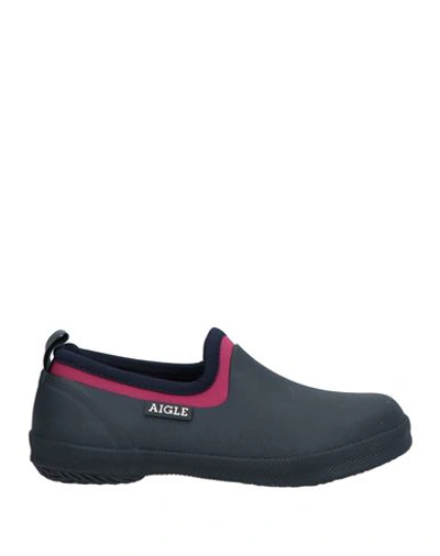 Aigle Woman Loafers Navy Blue Size 6 Rubber