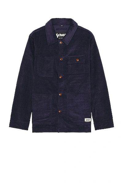 Schott Wale Chore Jacket In Navy