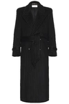Saint Laurent Manteau Crante Coat In Noir