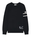 Moncler Wool Blend Crewneck In Navy