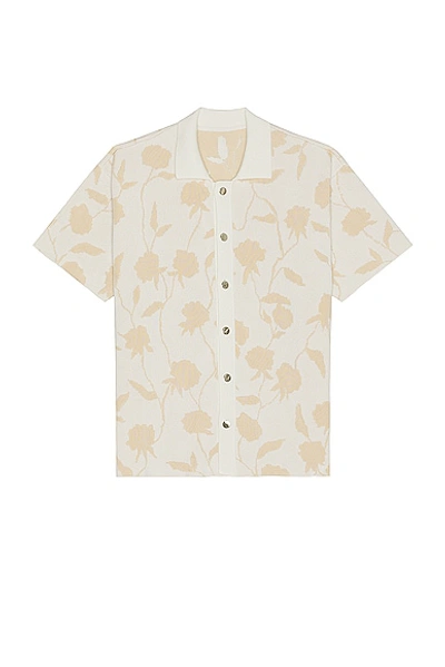 Jacquemus La Chemise Maille Rose-jacquard Shirt In Multi Beige