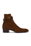 Saint Laurent Wyatt 40 Zip Boot In Land