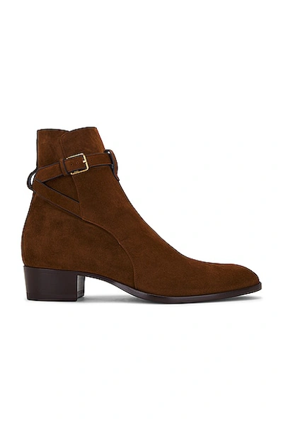 Saint Laurent Wyatt 40 Zip Boot In Land