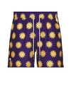 Oas Straight-leg Short-length Printed Swim Shorts In Navy
