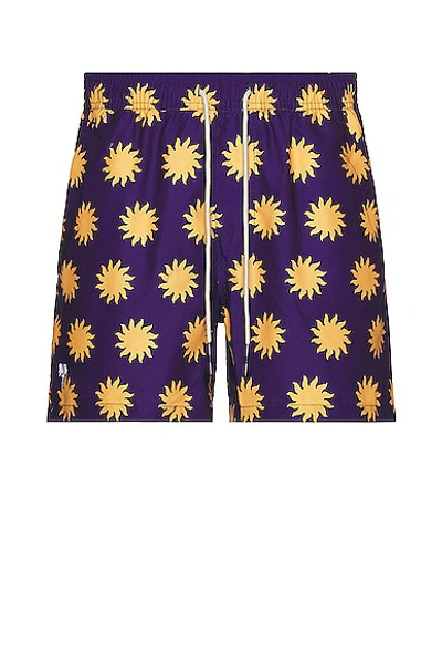 Oas Straight-leg Short-length Printed Swim Shorts In Purple